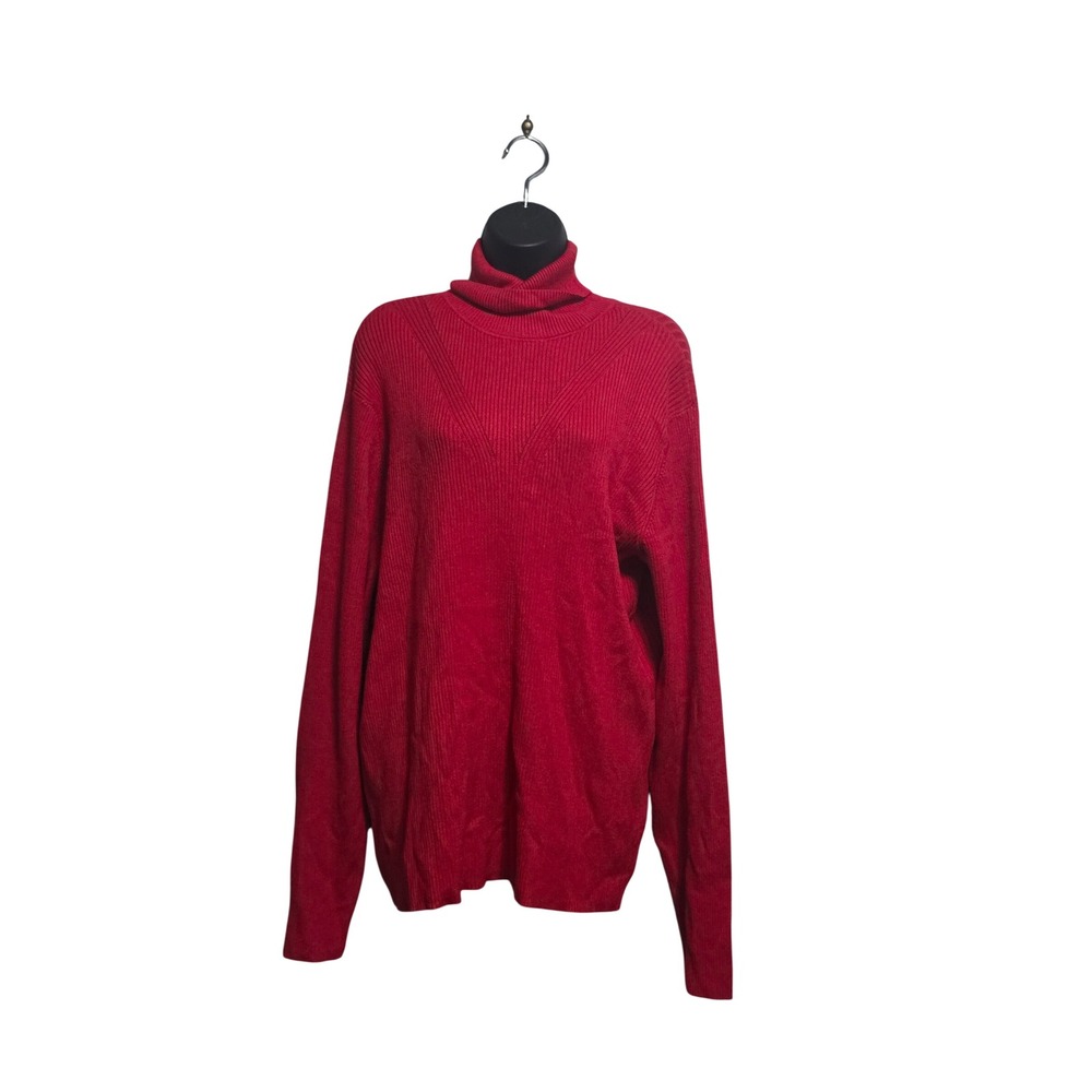 Cato Womens Red Ribbed Turtleneck Sweater Plus Size 26/28W Pullover